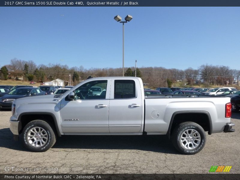 Quicksilver Metallic / Jet Black 2017 GMC Sierra 1500 SLE Double Cab 4WD