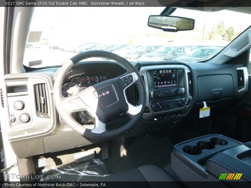 Quicksilver Metallic / Jet Black 2017 GMC Sierra 1500 SLE Double Cab 4WD