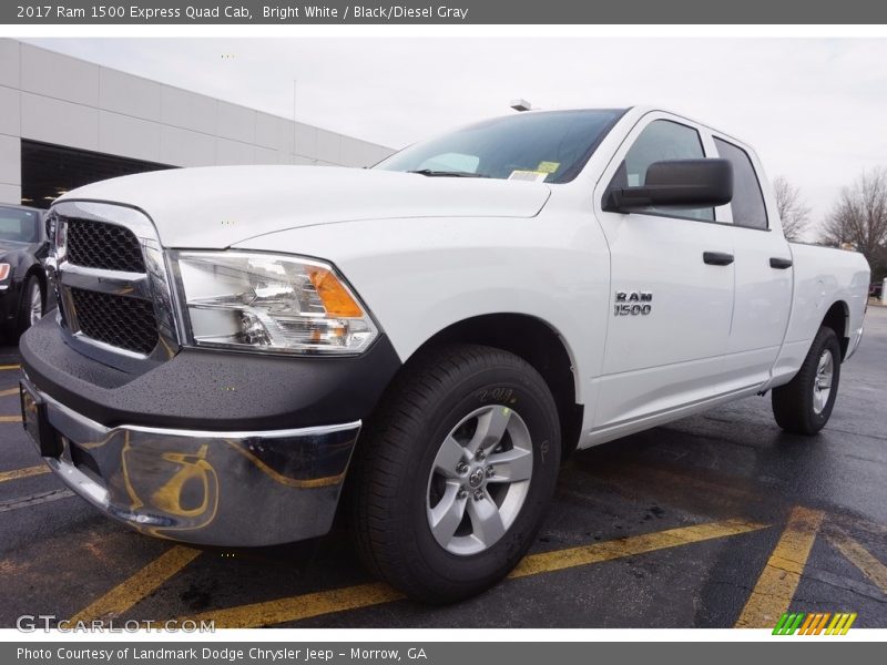 Bright White / Black/Diesel Gray 2017 Ram 1500 Express Quad Cab