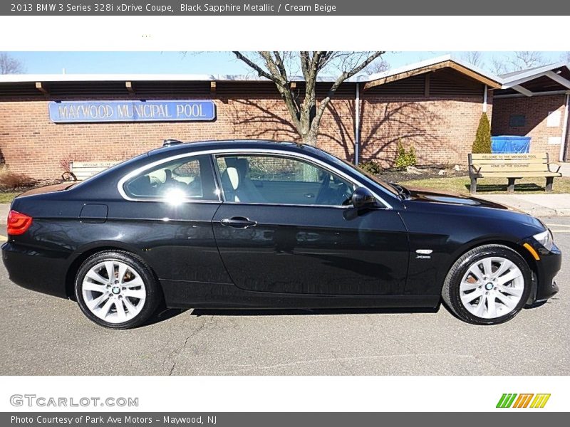 Black Sapphire Metallic / Cream Beige 2013 BMW 3 Series 328i xDrive Coupe