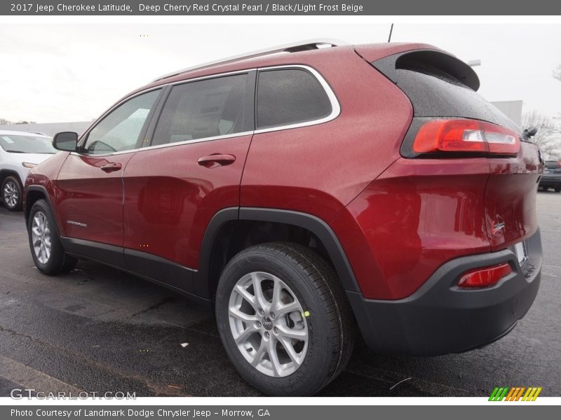 Deep Cherry Red Crystal Pearl / Black/Light Frost Beige 2017 Jeep Cherokee Latitude