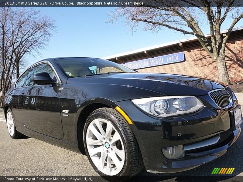 Black Sapphire Metallic / Cream Beige 2013 BMW 3 Series 328i xDrive Coupe