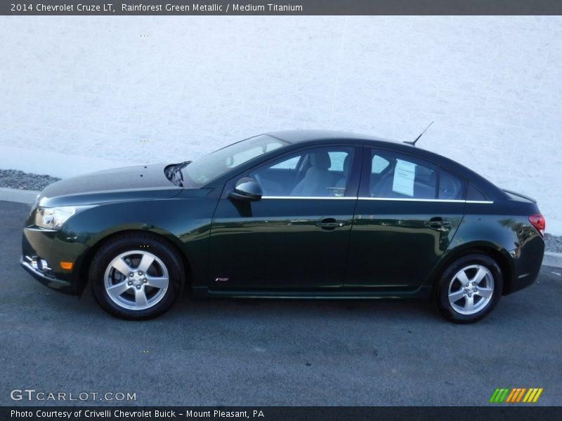 Rainforest Green Metallic / Medium Titanium 2014 Chevrolet Cruze LT