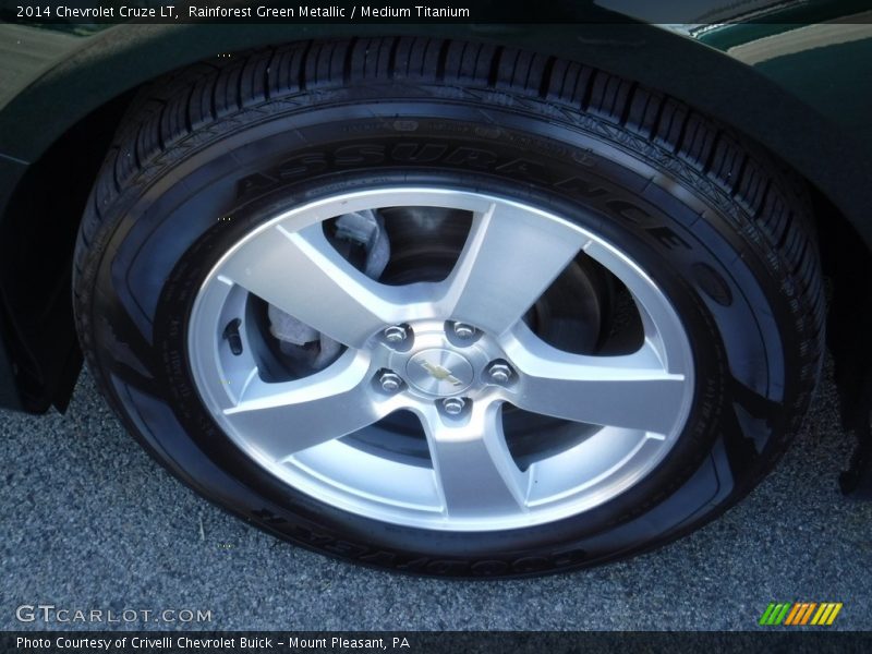 Rainforest Green Metallic / Medium Titanium 2014 Chevrolet Cruze LT