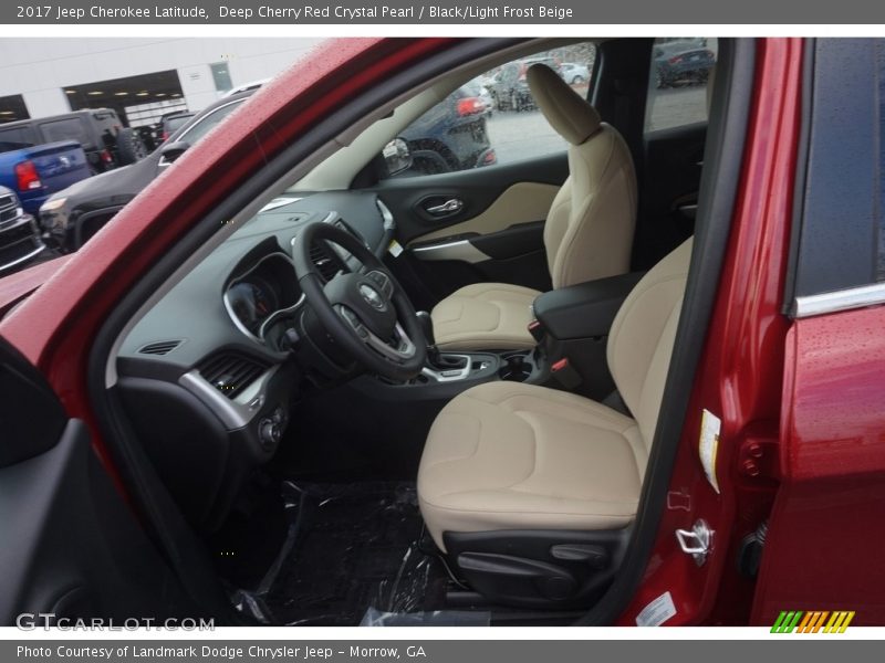 Deep Cherry Red Crystal Pearl / Black/Light Frost Beige 2017 Jeep Cherokee Latitude