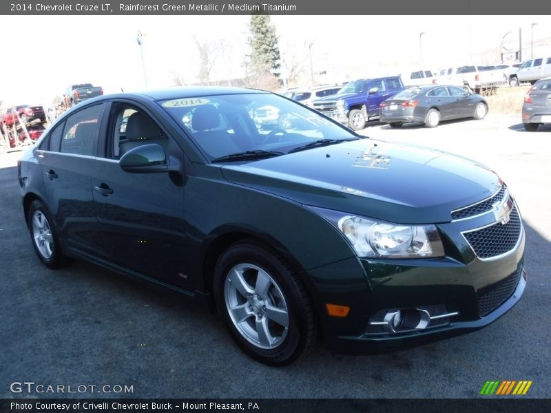 Rainforest Green Metallic / Medium Titanium 2014 Chevrolet Cruze LT