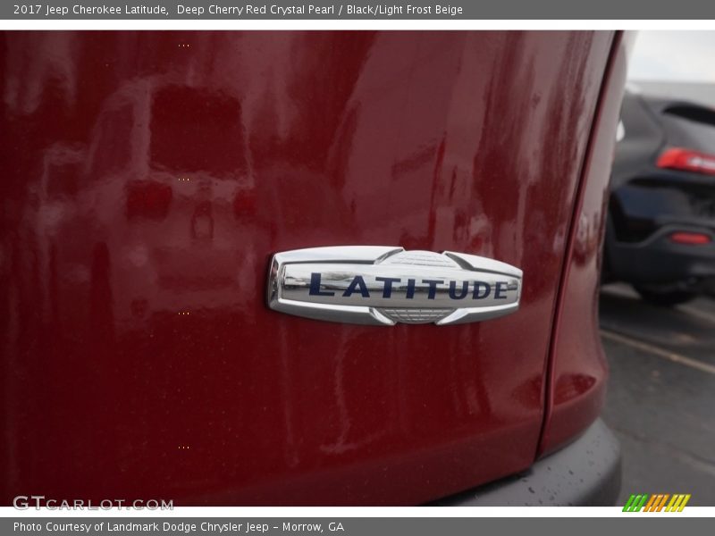 Deep Cherry Red Crystal Pearl / Black/Light Frost Beige 2017 Jeep Cherokee Latitude