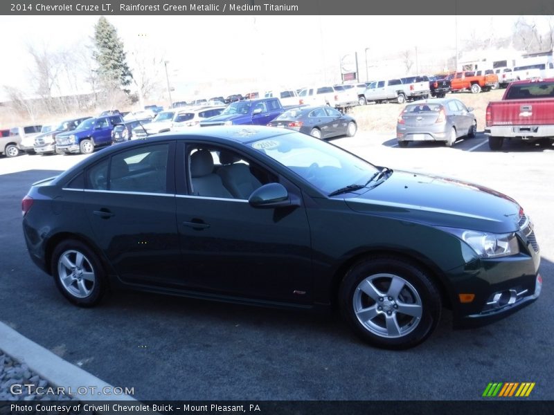Rainforest Green Metallic / Medium Titanium 2014 Chevrolet Cruze LT