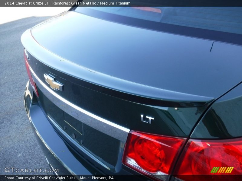 Rainforest Green Metallic / Medium Titanium 2014 Chevrolet Cruze LT
