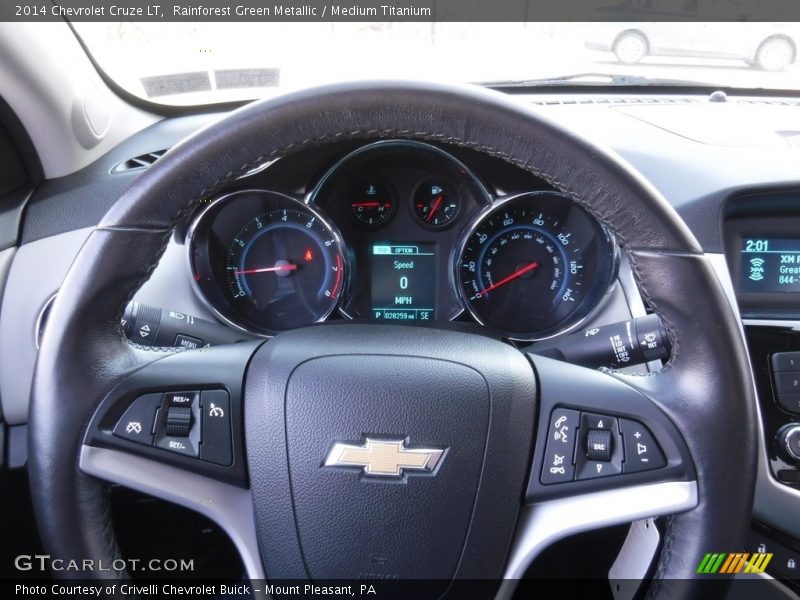Rainforest Green Metallic / Medium Titanium 2014 Chevrolet Cruze LT