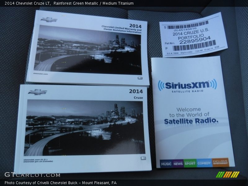 Rainforest Green Metallic / Medium Titanium 2014 Chevrolet Cruze LT