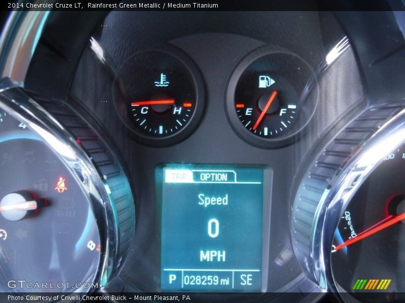 Rainforest Green Metallic / Medium Titanium 2014 Chevrolet Cruze LT