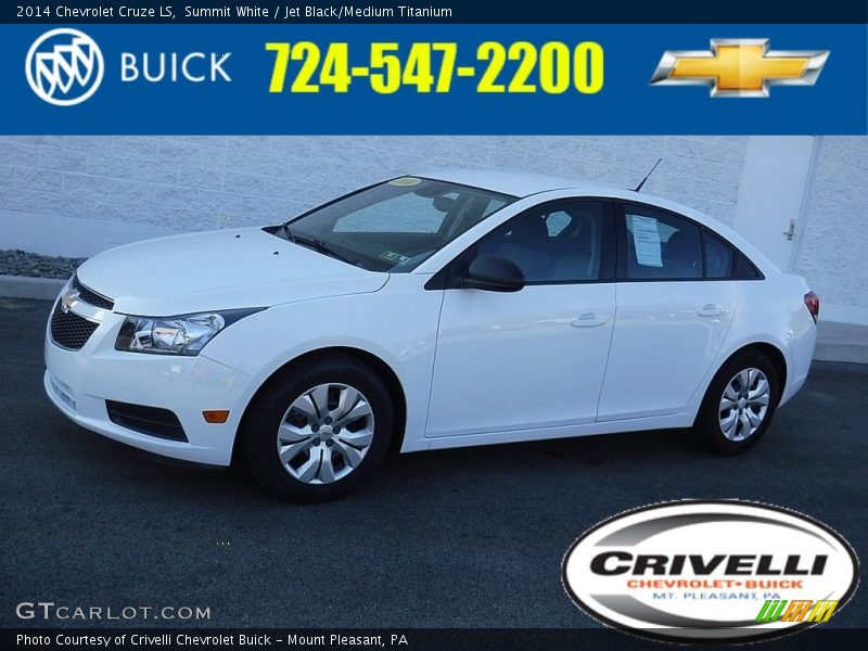Summit White / Jet Black/Medium Titanium 2014 Chevrolet Cruze LS