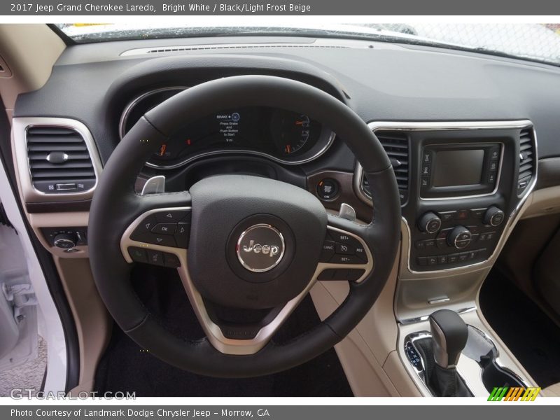 Bright White / Black/Light Frost Beige 2017 Jeep Grand Cherokee Laredo