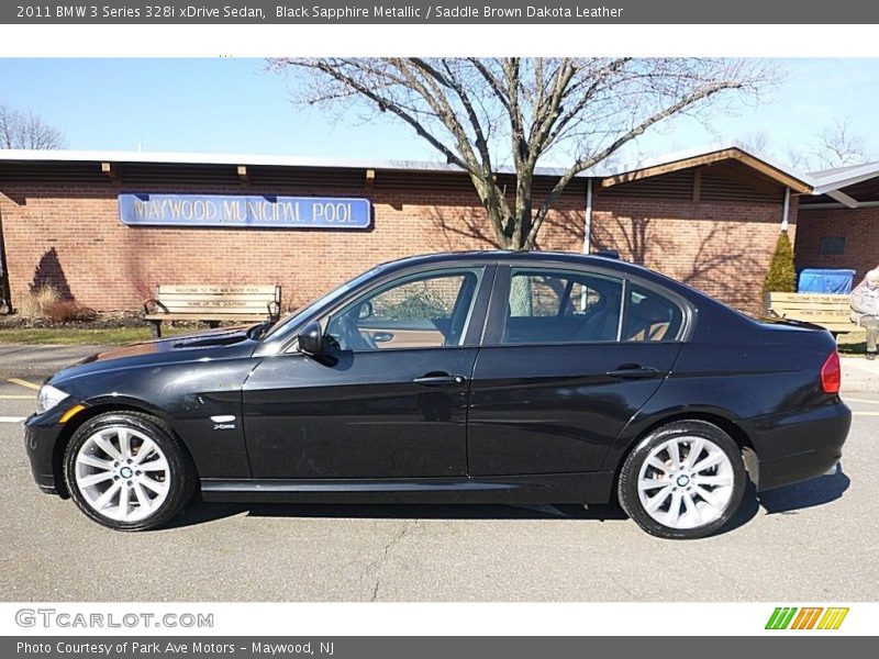 Black Sapphire Metallic / Saddle Brown Dakota Leather 2011 BMW 3 Series 328i xDrive Sedan