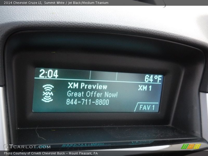 Summit White / Jet Black/Medium Titanium 2014 Chevrolet Cruze LS