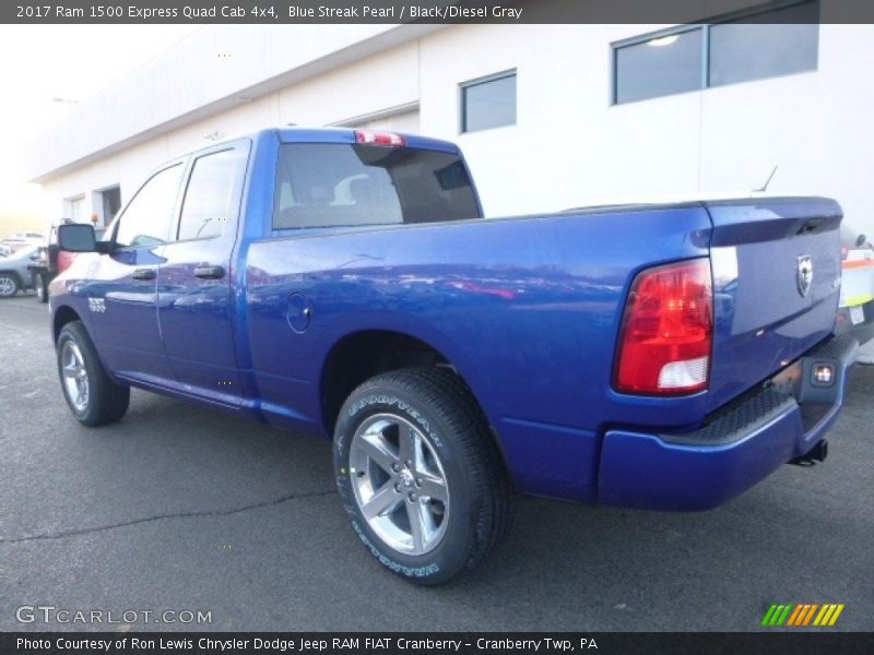 Blue Streak Pearl / Black/Diesel Gray 2017 Ram 1500 Express Quad Cab 4x4