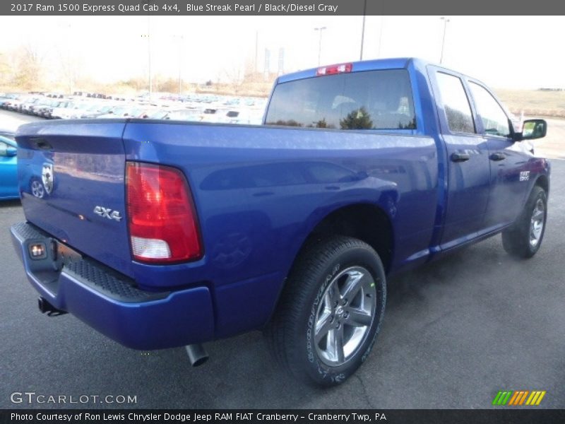 Blue Streak Pearl / Black/Diesel Gray 2017 Ram 1500 Express Quad Cab 4x4