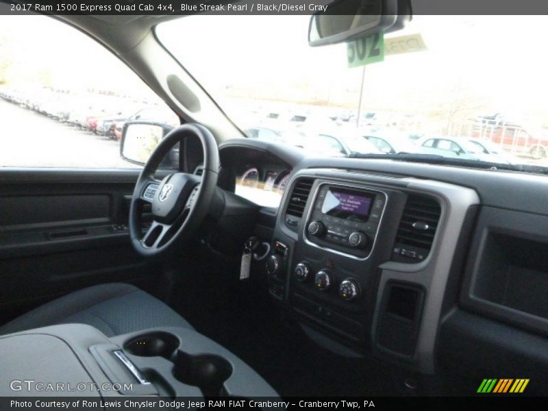 Blue Streak Pearl / Black/Diesel Gray 2017 Ram 1500 Express Quad Cab 4x4