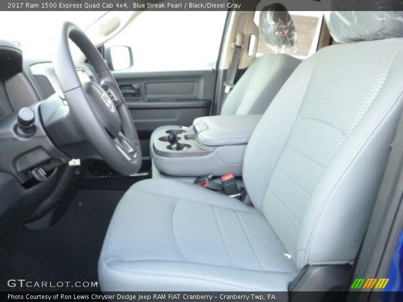 Blue Streak Pearl / Black/Diesel Gray 2017 Ram 1500 Express Quad Cab 4x4