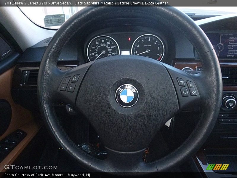 Black Sapphire Metallic / Saddle Brown Dakota Leather 2011 BMW 3 Series 328i xDrive Sedan