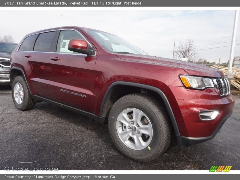 Velvet Red Pearl / Black/Light Frost Beige 2017 Jeep Grand Cherokee Laredo