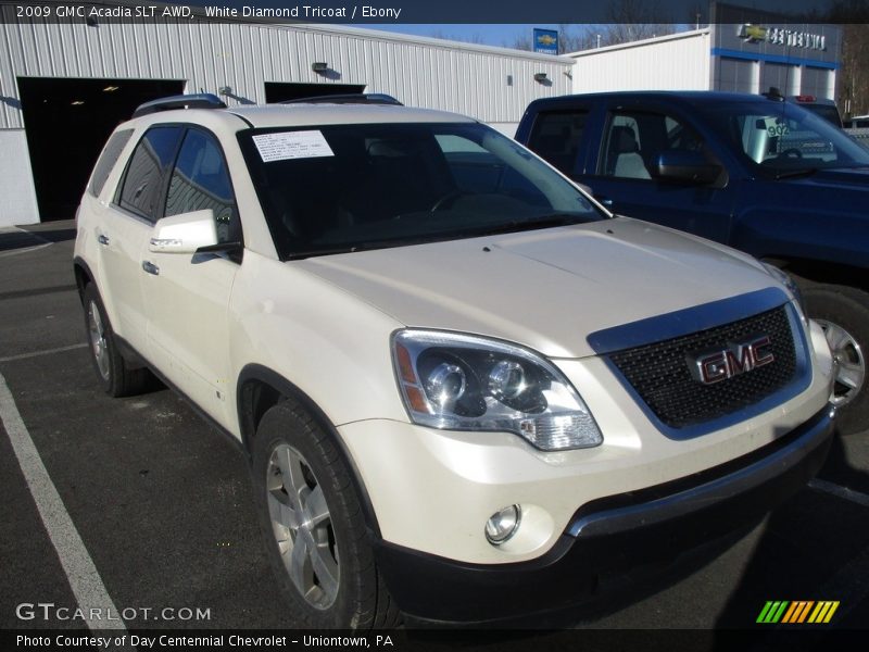 White Diamond Tricoat / Ebony 2009 GMC Acadia SLT AWD