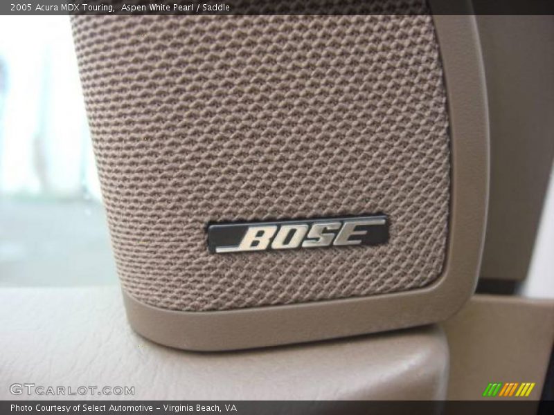 Aspen White Pearl / Saddle 2005 Acura MDX Touring
