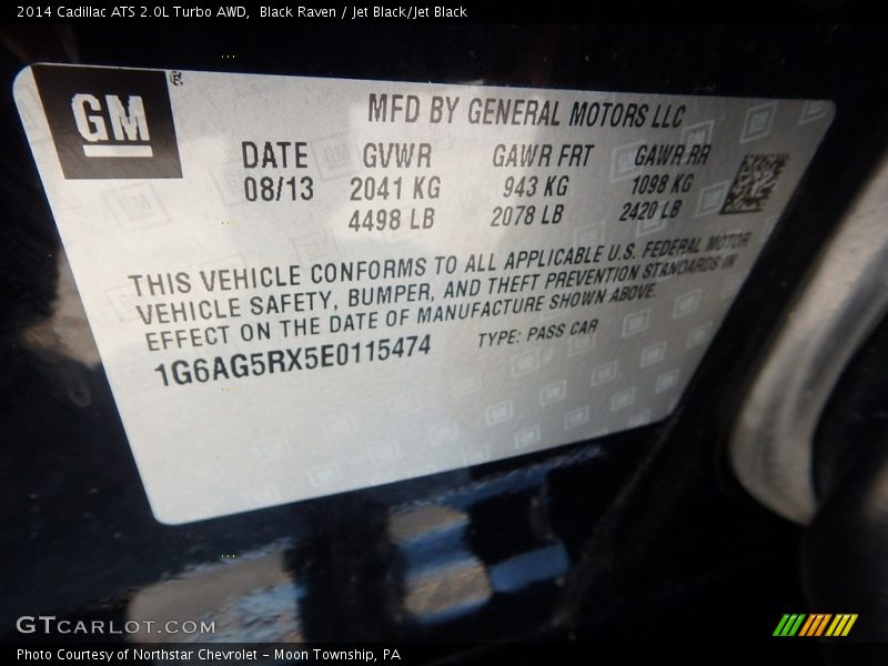 Black Raven / Jet Black/Jet Black 2014 Cadillac ATS 2.0L Turbo AWD