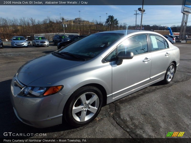 Alabaster Silver Metallic / Gray 2008 Honda Civic EX Sedan
