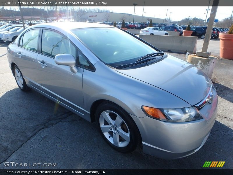 Alabaster Silver Metallic / Gray 2008 Honda Civic EX Sedan