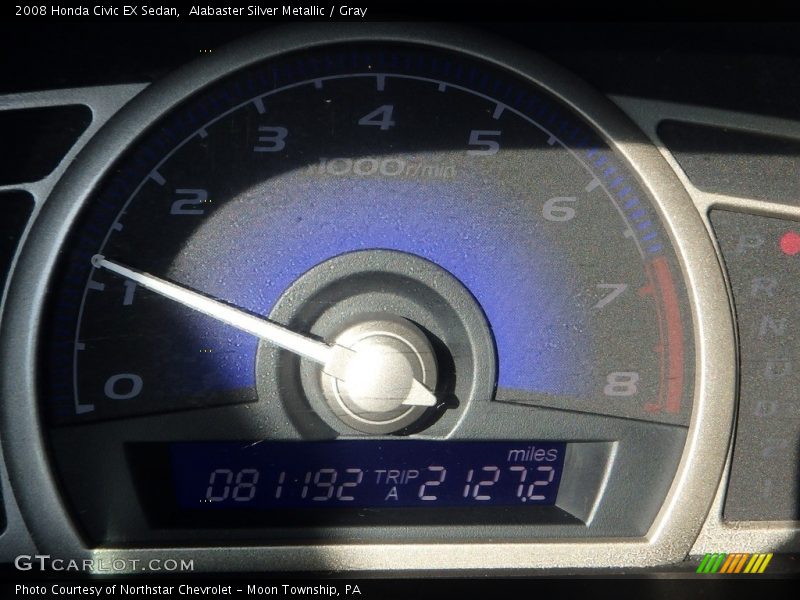 Alabaster Silver Metallic / Gray 2008 Honda Civic EX Sedan