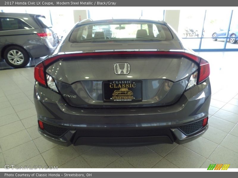 Modern Steel Metallic / Black/Gray 2017 Honda Civic LX Coupe