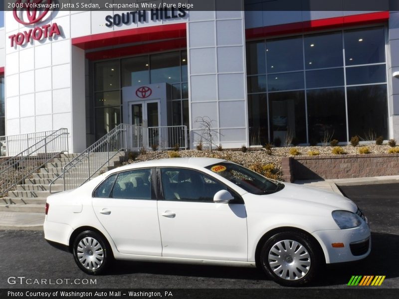 Campanella White / Pure Beige 2008 Volkswagen Jetta S Sedan