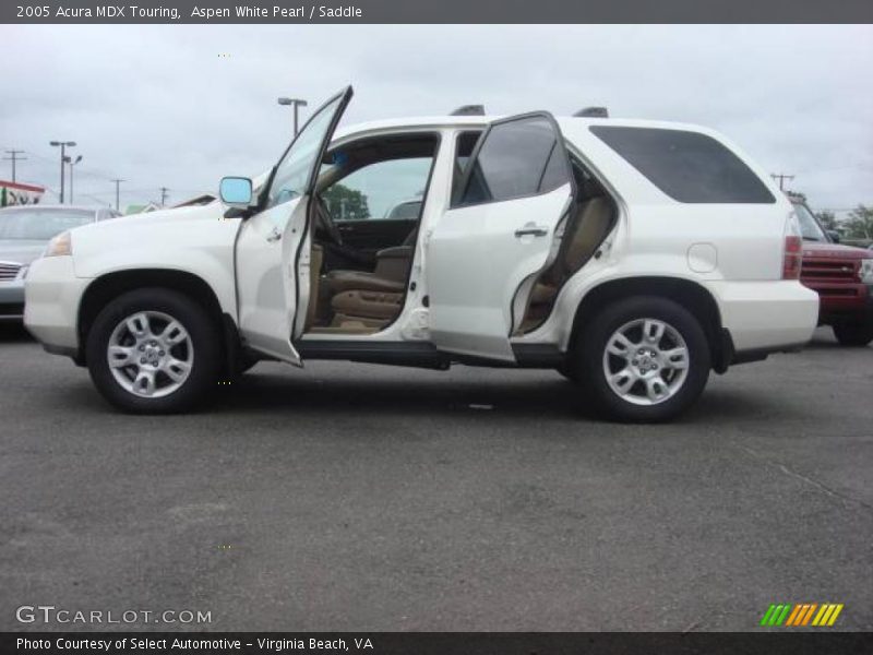 Aspen White Pearl / Saddle 2005 Acura MDX Touring