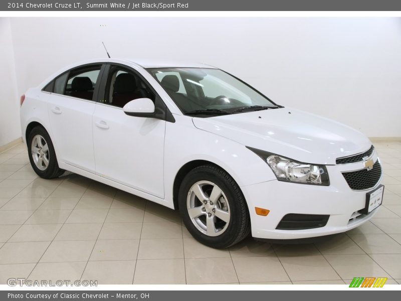 Summit White / Jet Black/Sport Red 2014 Chevrolet Cruze LT