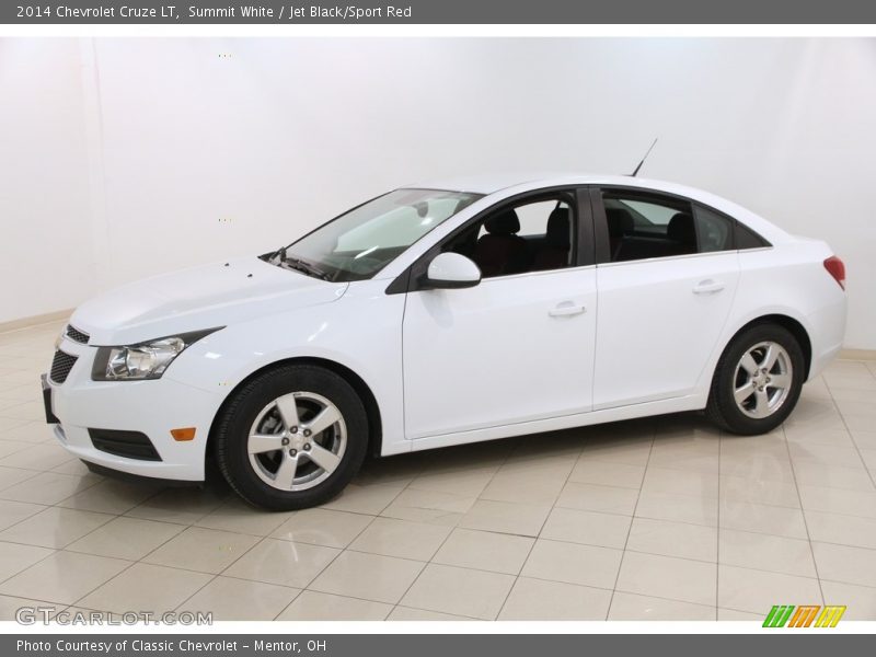 Summit White / Jet Black/Sport Red 2014 Chevrolet Cruze LT