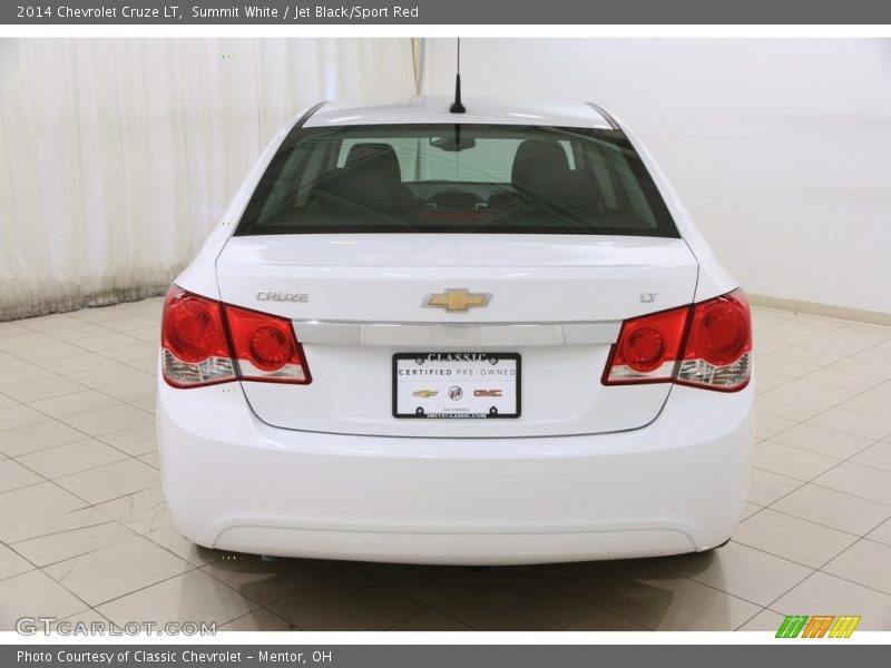 Summit White / Jet Black/Sport Red 2014 Chevrolet Cruze LT