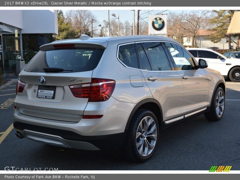 Glacier Silver Metallic / Mocha w/Orange contrast stitching 2017 BMW X3 xDrive28i