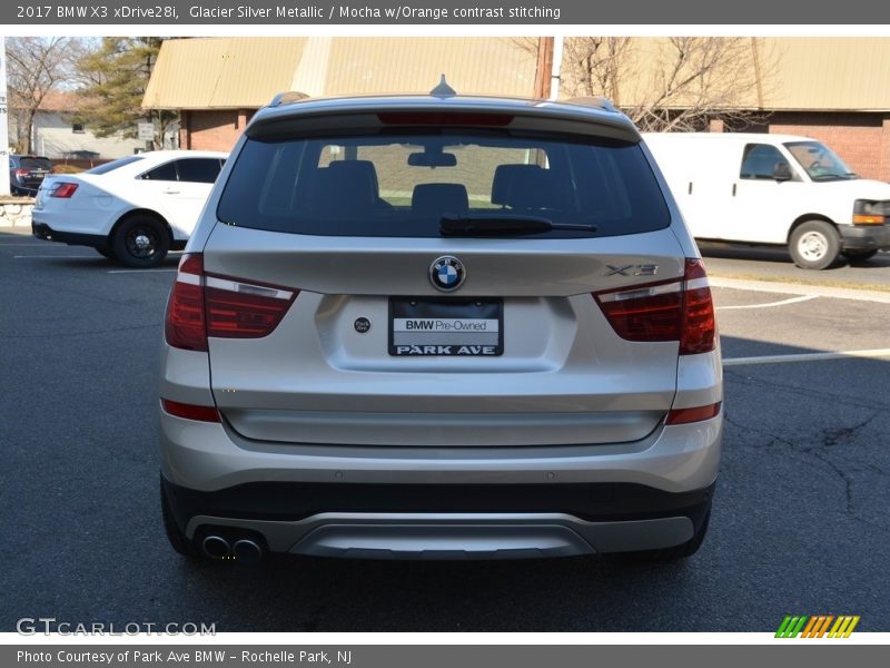 Glacier Silver Metallic / Mocha w/Orange contrast stitching 2017 BMW X3 xDrive28i