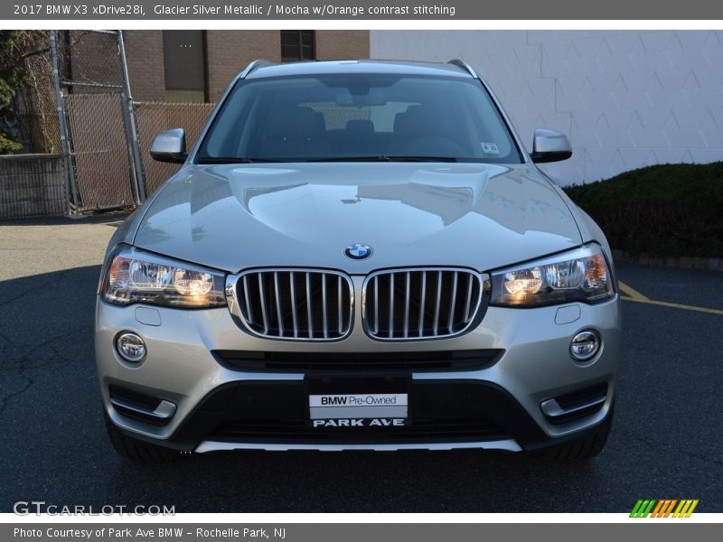 Glacier Silver Metallic / Mocha w/Orange contrast stitching 2017 BMW X3 xDrive28i