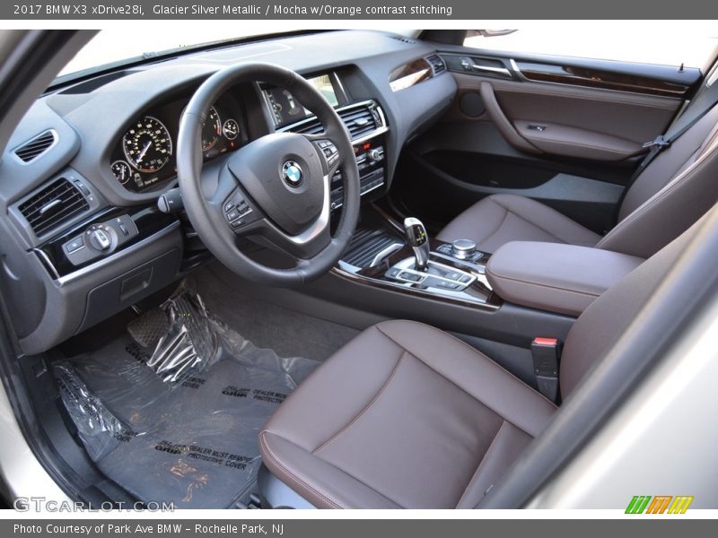 Glacier Silver Metallic / Mocha w/Orange contrast stitching 2017 BMW X3 xDrive28i