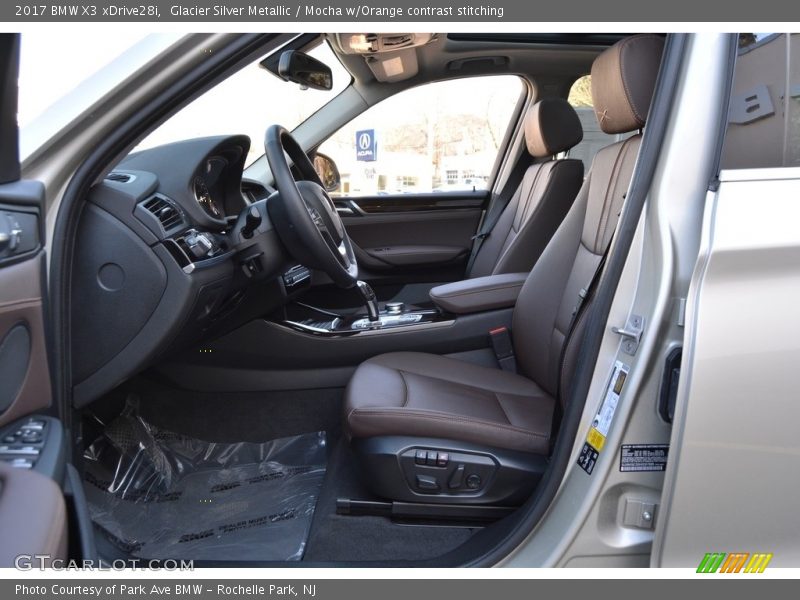 Glacier Silver Metallic / Mocha w/Orange contrast stitching 2017 BMW X3 xDrive28i