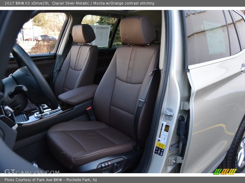 Glacier Silver Metallic / Mocha w/Orange contrast stitching 2017 BMW X3 xDrive28i