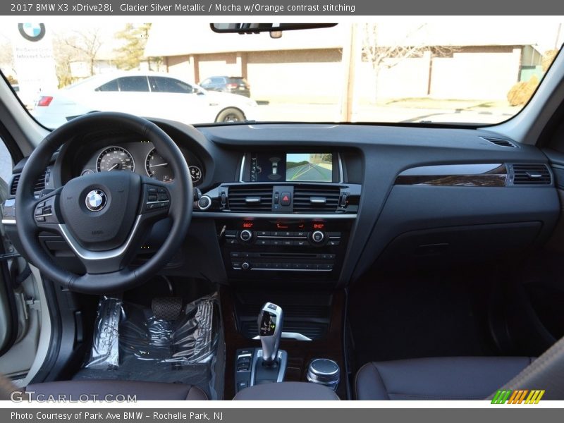 Glacier Silver Metallic / Mocha w/Orange contrast stitching 2017 BMW X3 xDrive28i