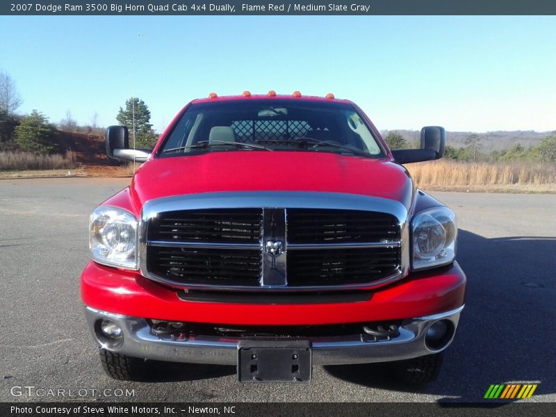 Flame Red / Medium Slate Gray 2007 Dodge Ram 3500 Big Horn Quad Cab 4x4 Dually