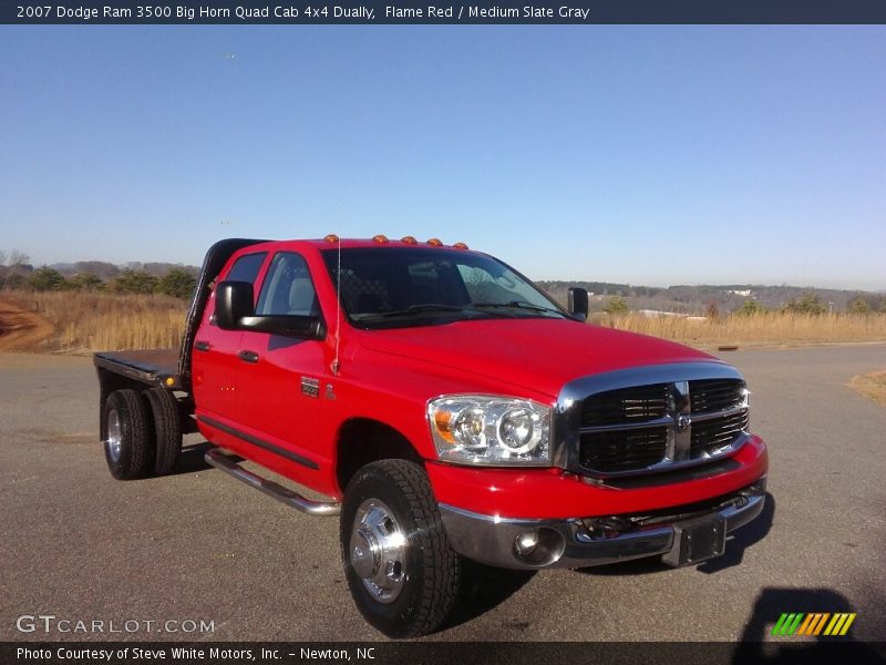 Flame Red / Medium Slate Gray 2007 Dodge Ram 3500 Big Horn Quad Cab 4x4 Dually