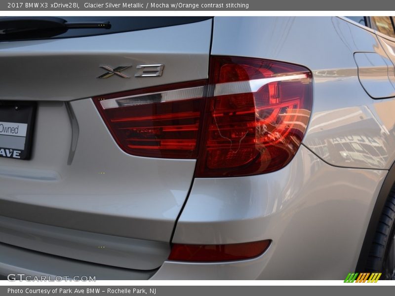 Glacier Silver Metallic / Mocha w/Orange contrast stitching 2017 BMW X3 xDrive28i