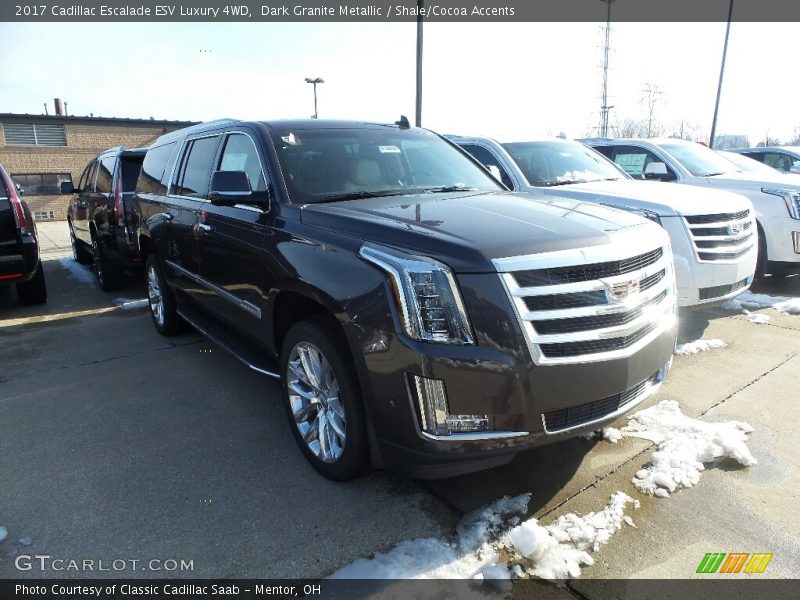 Dark Granite Metallic / Shale/Cocoa Accents 2017 Cadillac Escalade ESV Luxury 4WD