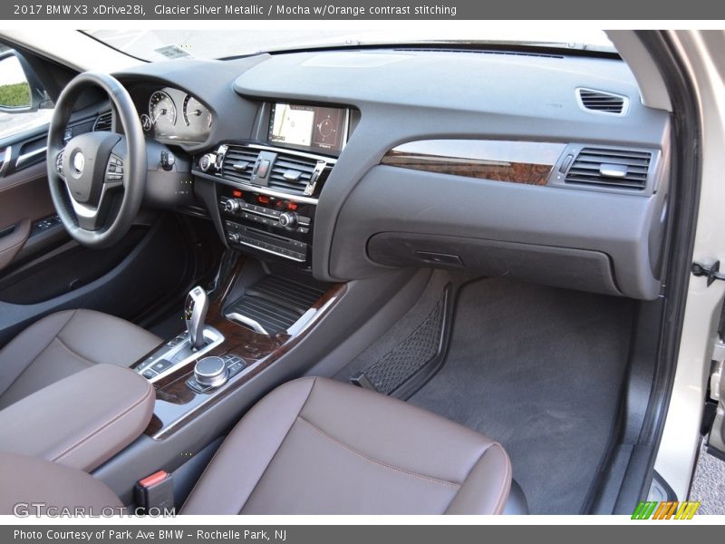 Glacier Silver Metallic / Mocha w/Orange contrast stitching 2017 BMW X3 xDrive28i